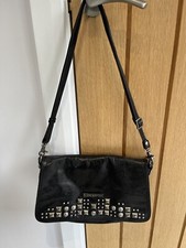 LANCASTER Paris Black Studded Leather Crossbody Bag Gift
