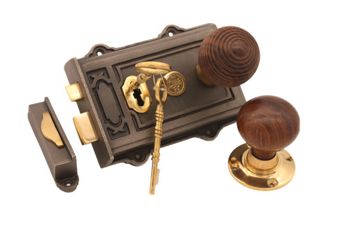 Victorian davenport rim lock - rim,