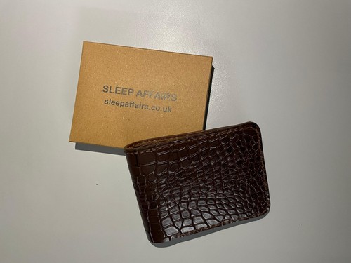 Crocodile brown leather - brown, bifold