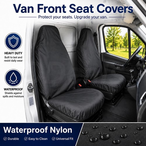 Front van seat covers black - front,
