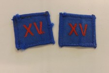 TWO MILITARY CLOTH BADGES 15TH