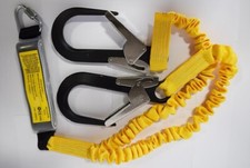 RidgeGear 1.5m Elasticated Double Lanyard + Scaffold Hooks