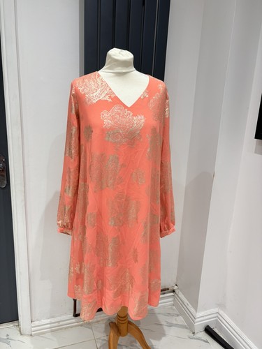 Biba coral pink - scarf, detail