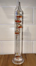 Desktop Galileo Thermometer 27cm Height Glass Base Home Decor Gift Idea VGC