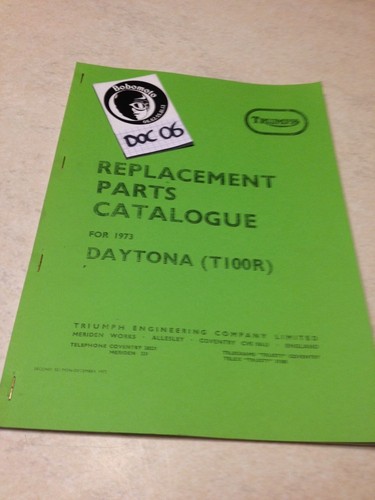 Triumph parts list catalogue - triumph,