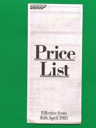 1985 austin rover price - austin, list