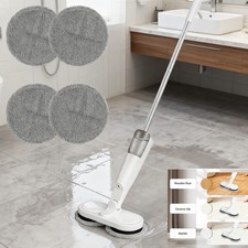 Electric Floating Mop 1000W Cordless Floor Cleaner with 4 Cleaning Pads