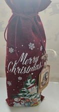 Individual Christmas Gift Bag/Bottle Bag in hessian, Ideal presentation.