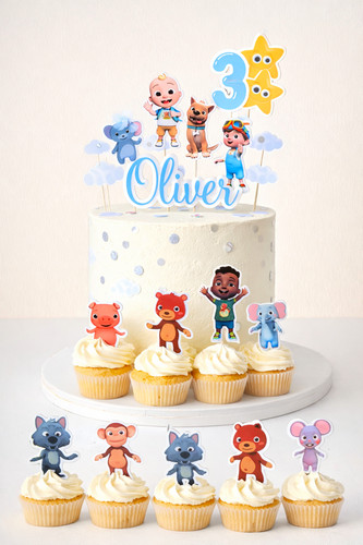Cocomelon cake topper set - cocomelon,