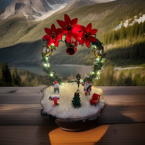 Christmas light wreath - christmas,