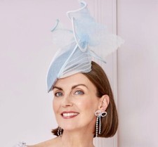 Beverley Edmondson for John Charles Pale Blue Fascinator - MOTB Wedding Races