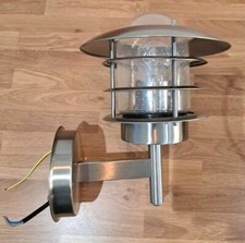 AMALFI Brushed Stainless Steel Outdoor Wall Lantern