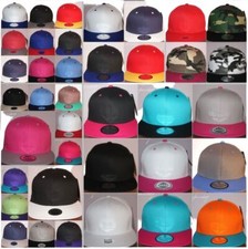 Plain snapback caps, two tone