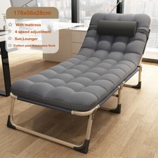 Folding Bed Camping Travel Heavy Duty Adult Lightweight With Mattress UK