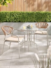 Soller Bistro Set Table 2 Chairs Garden Patio Coffee Relax Stylish Furniture UK