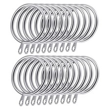 24PCS Metal Curtain Rings Hanging Hooks Eyelet 38mm internal diameter pole rod