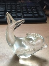 Small clear glass crystal bird figure