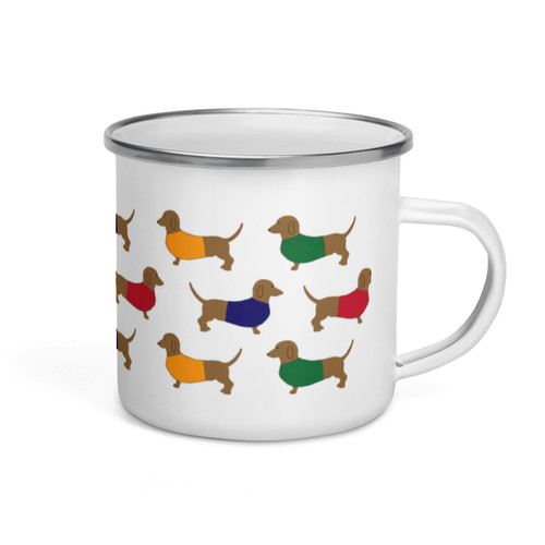 Cute dachshund dog enamel mug - dog,