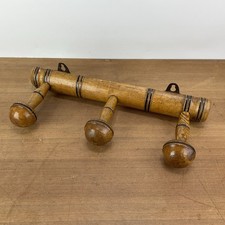 Antique French Faux Bamboo Wood Coat Rack Coat Hooks