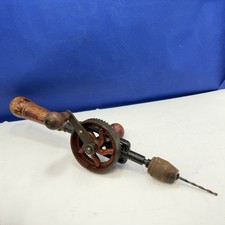 Antique Vintage Hand Drill 12" Long 3/8" Chuck #3