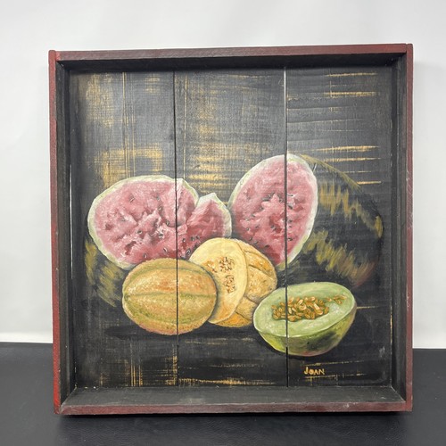 Vtg wooden crate tray hand - tray,