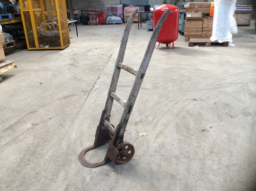 Old wooden sack truck with - sack,