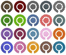 ACCLAIM Self Adhesive Small Check Bowls Bowlers Stickers Sets Of 4 Self Adhesive