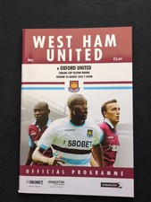 West Ham vs Oxford United 24th August 2010 Carling Cup Programme