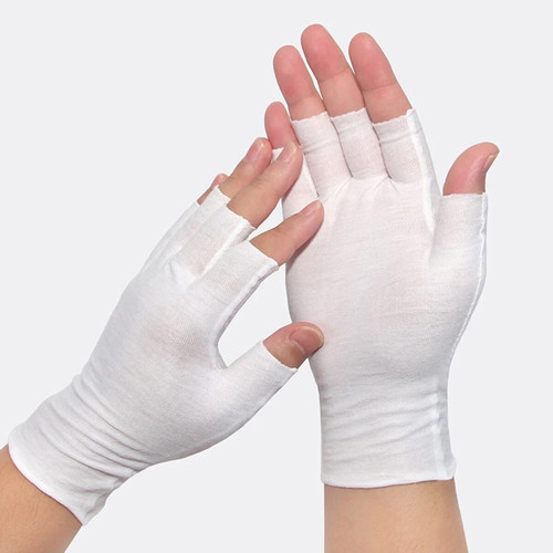 White cotton gloves - white,
