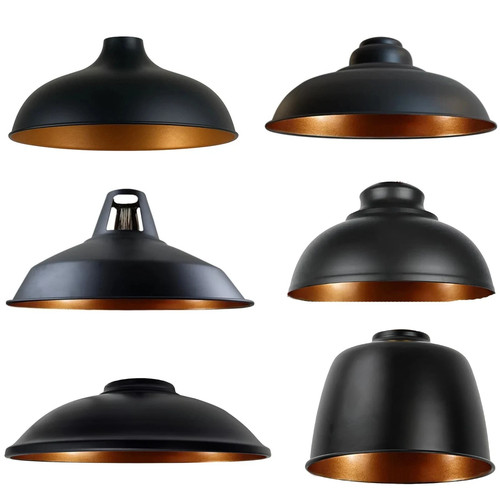 Metal black lamp shade - black,