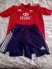 British Lions Vintage Rugby Shirt and Adidas Shorts Medium Size