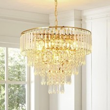 Modern Crystal Luxury Gold Chandelier Round Pendant Light 50cm
