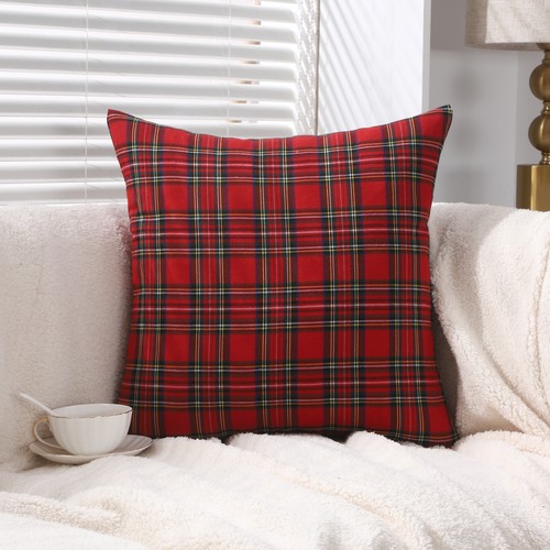 Tartan check cushion covers - cushion,