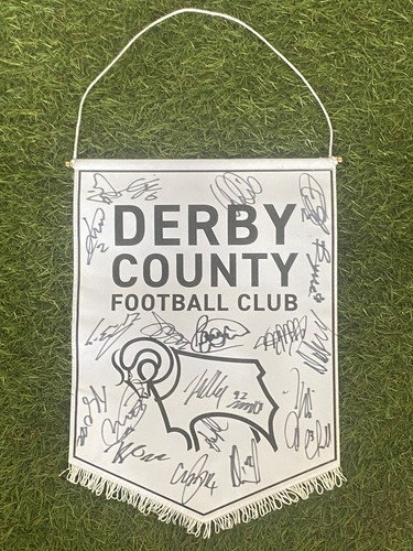 Derby county signed pennant - derby, fc
