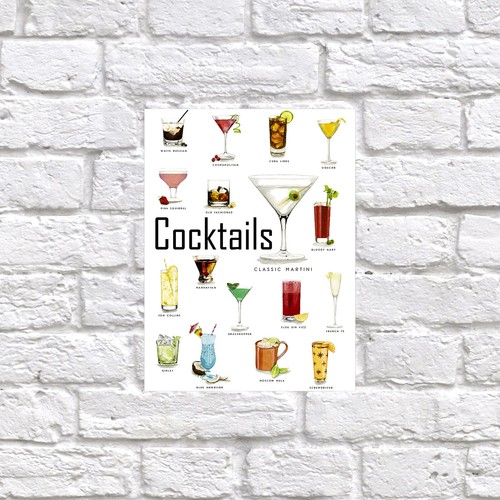 Cocktails retro tin - retro,