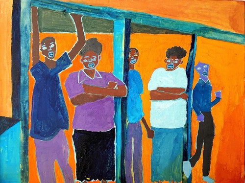 African ghanaian art - art, gouache