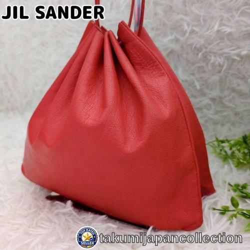 Jil sander red leather - red,