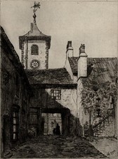 KINGS HEAD COURT KESWICK CUMBRIA Signed Etching CHARLES HERBERT CLARK 1917