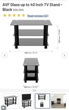 Argos Black Glass Two Tier Tv