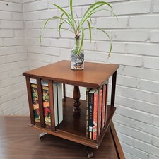 Antique Revolving Bookcase – Dark Oak – Early 20th Century / Victorian 