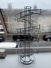 Rotating Spiral Design Metal Egg Skelter Dispenser Rack, Storage Display