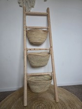 Decorative storage ladder with baskets, 4 tier, Boho, Handmade in Morocco 