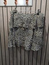 Zara viscose leopard print skort size m 10 uk Rrp 25.99£ New