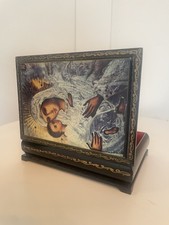 Russian Byzantine Orthodox Lacquer Box Vintage Madonna Jesus