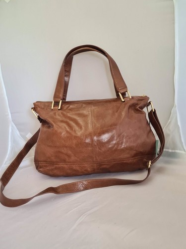 Tan leather shoulderbag - leather,