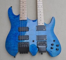 Hot blue double neck guitar - neck,