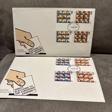 POST OFFICE 1979 Pair of FDC's - EUROPEAN ELECTION Gutter Pairs - Shs LONDON WC