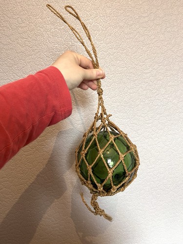 Vintage green glass fishing