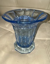 Art Deco Blue Glass Vase with