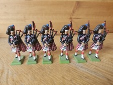 Britains 7241 British Regiments 6 Scots Guard Pipers Metal Soldiers Boxed 1982